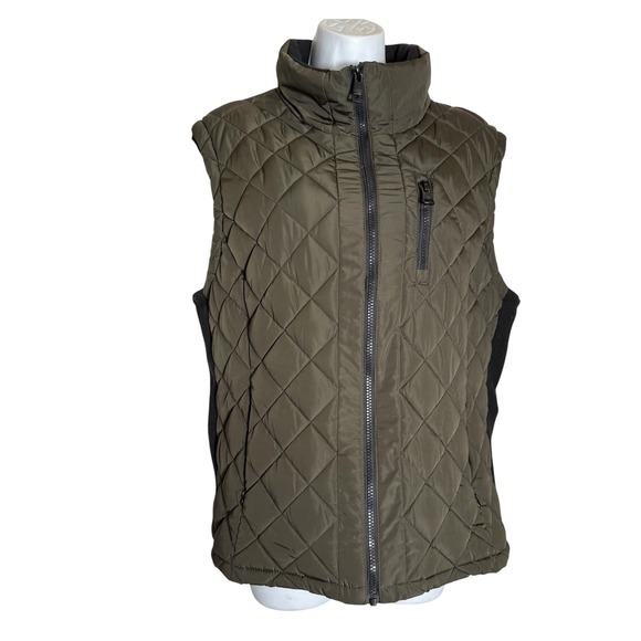 Andrew Marc Jackets & Blazers - Andrew Marc XXL Vest Quilted Olive Green Full Zip Sleeveless Puffer Women